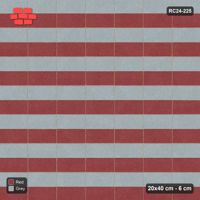 Interlock (Pasco) 20x40 cm · RC24-225 · Stack bond, alternating courses with kerb frame - Brick & Ash