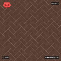 Interlock (Pasco) 20x40 cm · RC24-229 · Herringbone 45, solid colour with kerb frame - Earth Brown