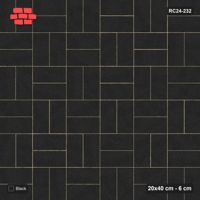 Interlock (Pasco) 20x40 cm · RC24-232 · Basketweave, solid colour with kerb frame - Graphite