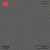 Interlock (Pasco) 20x40 cm · RC24-239 · Running bond 45, solid colour with kerb frame - Charcoal