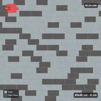 Interlock (Pasco) 20x40 cm · RC24-240 · Running bond 1/4, tonal blend with kerb frame - Charcoal Edge