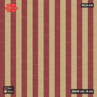 Interlock (Pasco) 20x40 cm · RC24-242 · Vertical running bond 1/3, alternating courses with kerb frame - Terracotta