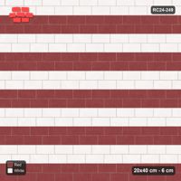 Interlock (Pasco) 20x40 cm · RC24-249 · Running bond 1/3, paired course stripes with kerb frame - Burgundy & Ivory