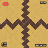 Interlock (Pasco) 20x40 cm · RC24-250 · Herringbone 45, central cross with kerb frame - Harvest