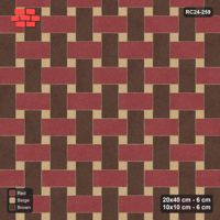 Interlock (Pasco) 20x40 cm · RC24-259 · Windmill with 10x10 Squares, 3-Tone Rotated + Kerb - Tuscany