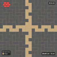 Interlock (Pasco) 20x40 cm · RC24-26 · Herringbone 90 with cross