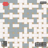 Interlock (Pasco) 20x40 cm · RC24-274 · Windmill with 10x10 Squares, Tonal Field Rotated - Coastal