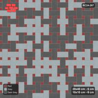 Interlock (Pasco) 20x40 cm · RC24-287 · Windmill with 10x10 Squares, Tonal Field - Urban Brick