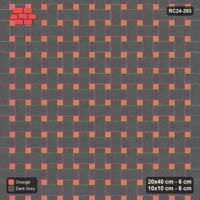 Interlock (Pasco) 20x40 cm · RC24-293 · Windmill with 10x10 Squares, 2-Tone Rotated + Kerb - Ember