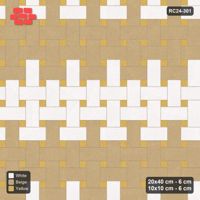 Interlock (Pasco) 20x40 cm · RC24-301 · Windmill with 10x10 Squares, Banded 3 Rows - Golden Sand
