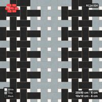 Interlock (Pasco) 20x40 cm · RC24-324 · Windmill with 10x10 Squares, Banded 3 Rows Rotated - Tuxedo