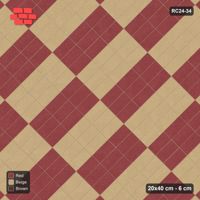 Interlock (Pasco) 20x40 cm · RC24-34 · 45 degree stack bond with checker cells