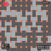 Interlock (Pasco) 20x40 cm · RC24-341 · Windmill with 10x10 Squares, Tonal Field - Sunset Slate