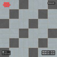 Interlock (Pasco) 20x40 cm · RC24-351 · Radial Pairs with Reverse Diagonal Slab Inlays - Charcoal Edge