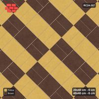 Interlock (Pasco) 20x40 cm · RC24-357 · 45 Degree Basketweave with Row Slab Inlays and Kerb Frame - Harvest