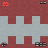 Interlock (Pasco) 20x40 cm · RC24-358 · Offset Two-Course Stacked Plank Rows between Slab Rows - Brick & Ash