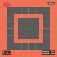 Interlock (Pasco) 20x40 cm · RC24-366 · Concentric Pairs Field with Soldier Border and Slab Border and Plank Border - Ember