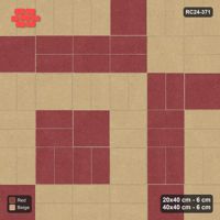 Interlock (Pasco) 20x40 cm · RC24-371 · Row-Alternating Pairs with Sparse Diagonal Slab Inlays - Terracotta