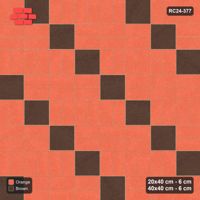 Interlock (Pasco) 20x40 cm · RC24-377 · Row-Alternating Pairs with Sparse Diagonal Slab Inlays - Burnt Clay