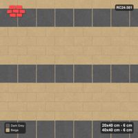 Interlock (Pasco) 20x40 cm · RC24-381 · Four-Course Running Plank Rows between Slab Rows and Kerb Frame - Stone & Earth