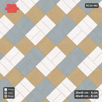 Interlock (Pasco) 20x40 cm · RC24-382 · 45 Degree Column-Alternating Pairs with Diagonal Slab Inlays and Kerb Frame - Coastal