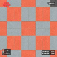 Interlock (Pasco) 20x40 cm · RC24-383 · Row-Alternating Pairs with Centre Slab Inlays and Kerb Frame - Sunset Slate