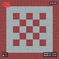 Interlock (Pasco) 20x40 cm · RC24-398 · Basketweave Field with Soldier Border and Slab Border - Brick & Ash