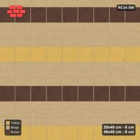 Interlock (Pasco) 20x40 cm · RC24-399 · Three-Course Stacked Plank Rows between Slab Rows - Harvest Gold