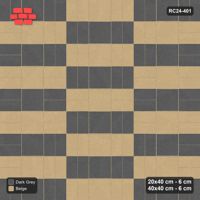 Interlock (Pasco) 20x40 cm · RC24-401 · Radial Pairs with Column Slab Inlays - Stone & Earth