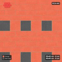 Interlock (Pasco) 20x40 cm · RC24-402 · Four-Course Running Plank Rows between Slab Rows - Ember
