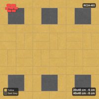 Interlock (Pasco) 20x40 cm · RC24-403 · Picture-Frame Modules with Slab Centres Alternating Rows with Basketweave in Staggered Rows - Mustard Slate
