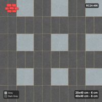 Interlock (Pasco) 20x40 cm · RC24-406 · Stacked Columns with Chequered Slab Inlays - Charcoal Edge
