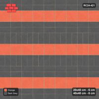 Interlock (Pasco) 20x40 cm · RC24-421 · Row-Alternating Pairs with Row Slab Inlays - Ember