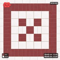 Interlock (Pasco) 20x40 cm · RC24-423 · Basketweave Field with Plank Border and Soldier Border and Slab Border - Burgundy & Ivory