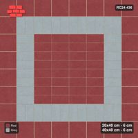 Interlock (Pasco) 20x40 cm · RC24-436 · Stacked Rows Field with Slab Border and Soldier Border - Brick & Ash