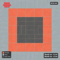 Interlock (Pasco) 20x40 cm · RC24-441 · Concentric Pairs Field with Soldier Border and Slab Border - Sunset Slate