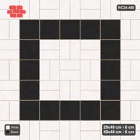 Interlock (Pasco) 20x40 cm · RC24-450 · Basketweave with Inner Ring Slab Inlays - Contrast