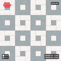 Interlock (Pasco) 20x40 cm · RC24-457 · Pinwheel, 20x20 Centres, Alternating Cells - Salt & Pepper