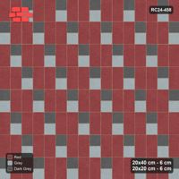 Interlock (Pasco) 20x40 cm · RC24-458 · Stack Bond, 20x20 Inserts 1 in 3 Cols - Urban Brick