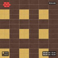 Interlock (Pasco) 20x40 cm · RC24-459 · Stacked Rows, Offset Chequered 20x20 Blocks + Kerb - Harvest