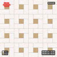 Interlock (Pasco) 20x40 cm · RC24-461 · Pinwheel, 20x20 Centres, Solid Planks - Ivory & Sand