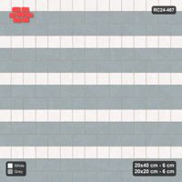 Interlock (Pasco) 20x40 cm · RC24-467 · 2+1 Plank+Square Courses, Running - Salt & Pepper