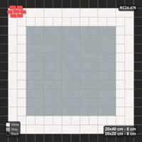 Interlock (Pasco) 20x40 cm · RC24-476 · Stacked Rows, Square-Plank-Square Border - Tuxedo