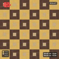 Interlock (Pasco) 20x40 cm · RC24-477 · Pinwheel, 20x20 Centres, Alternating Cells - Harvest Gold