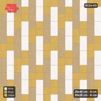 Interlock (Pasco) 20x40 cm · RC24-478 · Running Bond, 20x20 Inserts 1 in 3 Cols + Kerb - Golden Sand