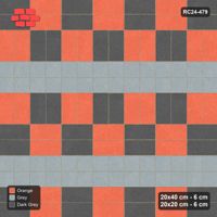 Interlock (Pasco) 20x40 cm · RC24-479 · Row-Alternating, Row 20x20 Blocks - Sunset Slate