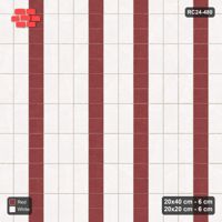 Interlock (Pasco) 20x40 cm · RC24-480 · 2+1+3+1 Plank+Square Courses, Stack Cols - Burgundy & Ivory