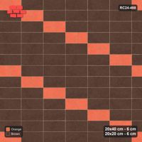 Interlock (Pasco) 20x40 cm · RC24-488 · Stack Bond, 20x20 Inserts 1 in 6, Solid Planks - Burnt Clay
