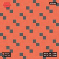 Interlock (Pasco) 20x40 cm · RC24-491 · Row-Alternating, Reverse Diagonal 20x20 Blocks - Ember