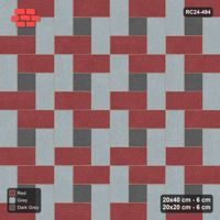 Interlock (Pasco) 20x40 cm · RC24-494 · Pinwheel, 20x20 Centres, Tone by Direction - Urban Brick